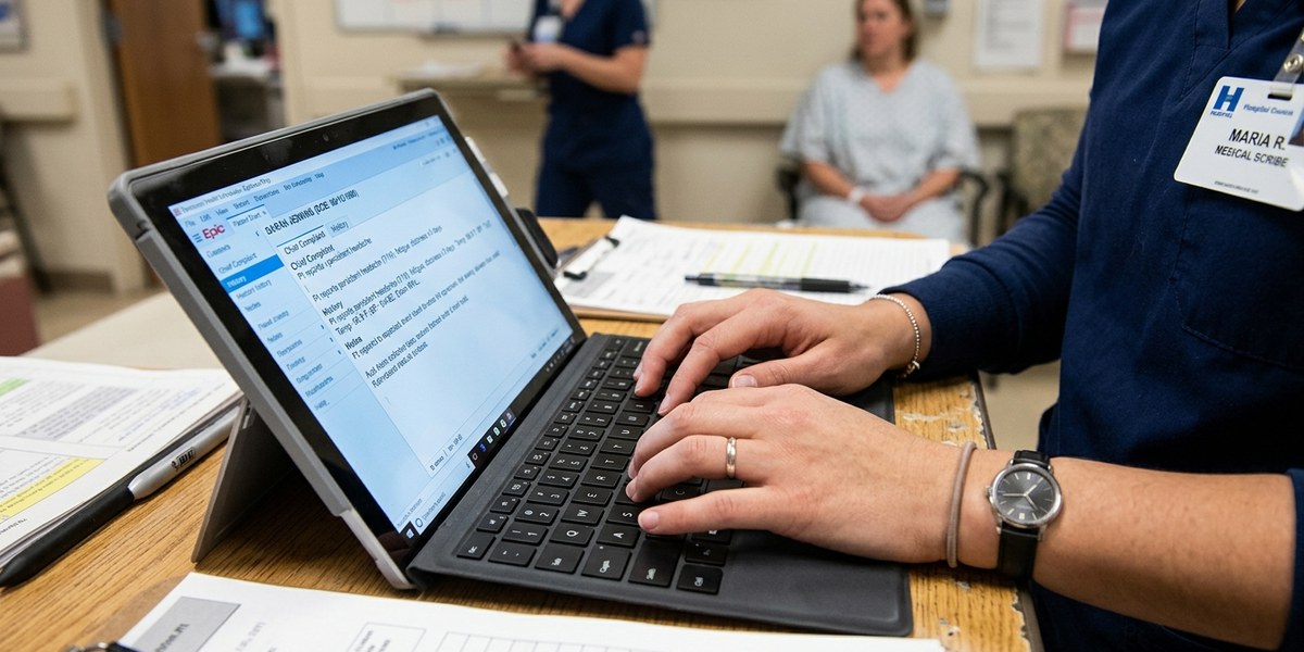 how to become a medical scribe — career guide illustration