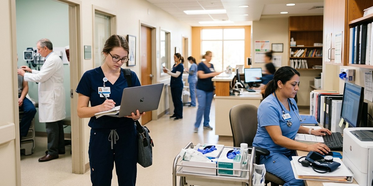 medical scribe vs medical assistant — career guide illustration